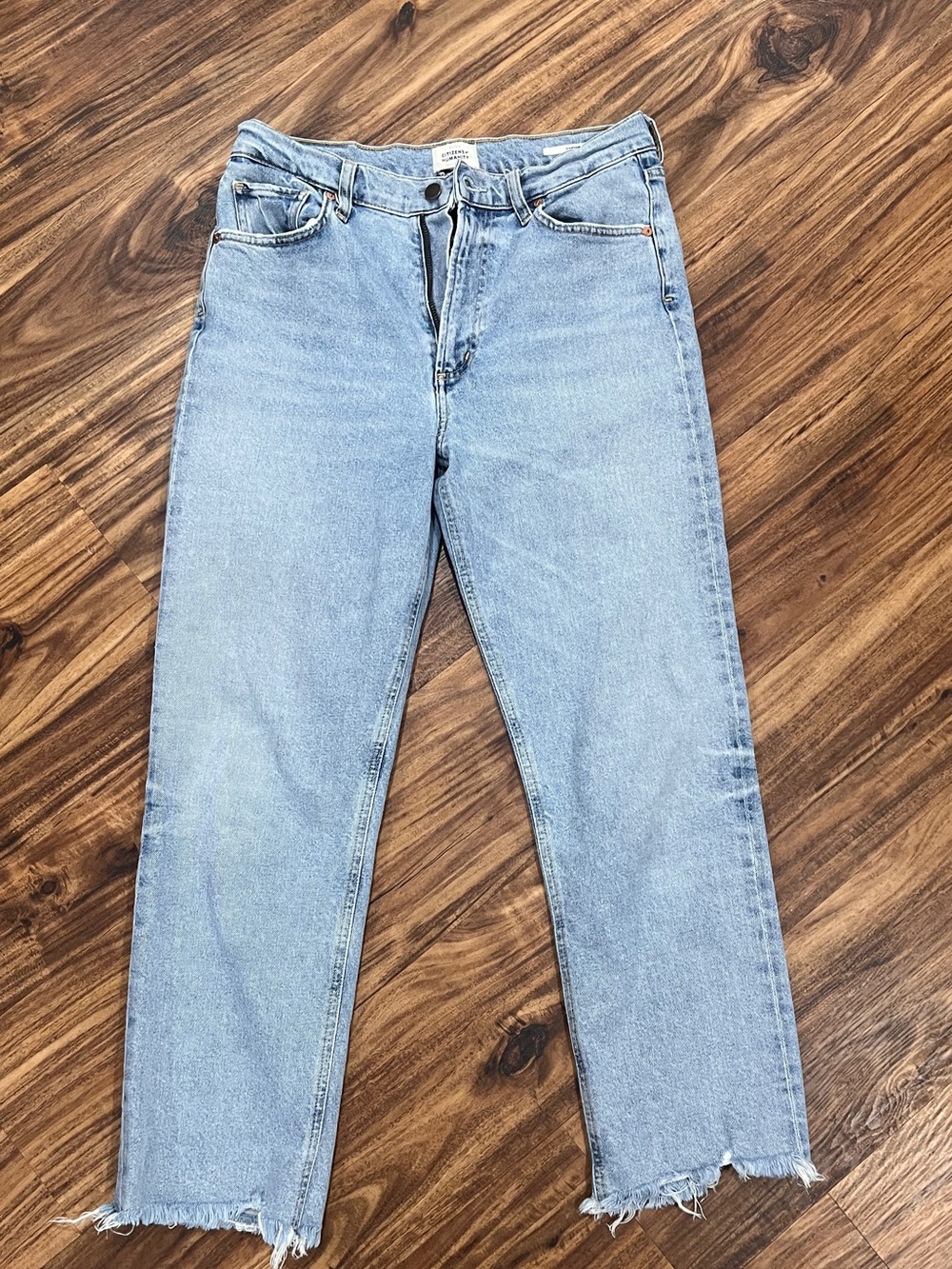 Citizens Of Humanity Daphne Crop Light Blue High-Rise Straight Jeans